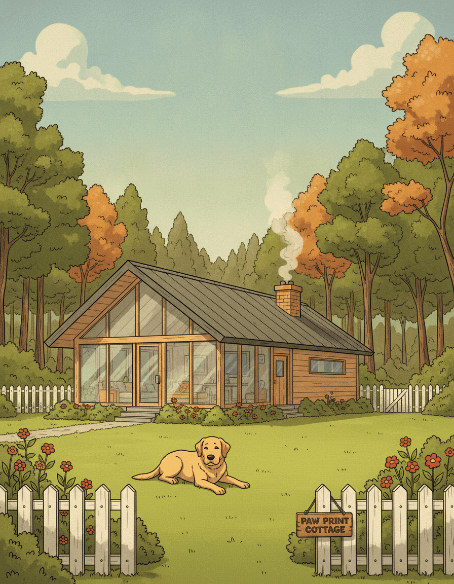 Cottage dog-friendly avec chien Labrador dans jardin clôturé